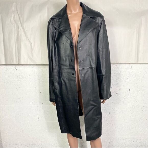 Venezia Jeans Black Genuine Leather Jacket 18/20 - Picture 4 of 7